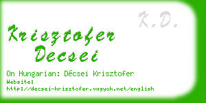 krisztofer decsei business card