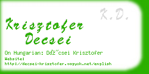 krisztofer decsei business card